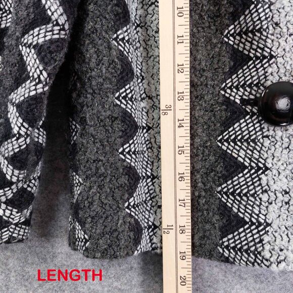 Lena Gabrielle New York Jacket Sz 6 Wool Blend Geometric Bouclé Button Front - Picture 5 of 9
